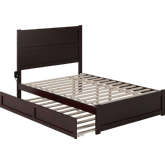 NoHo Full Bed w/ Footboard & Twin Trundle in Espresso Finish Wood