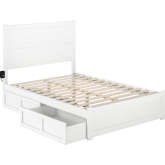 NoHo Full Bed w/ Footboard & 2 Drawers in White Finish