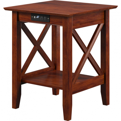 Lexi Printer Stand w/ Charging Station in Walnut