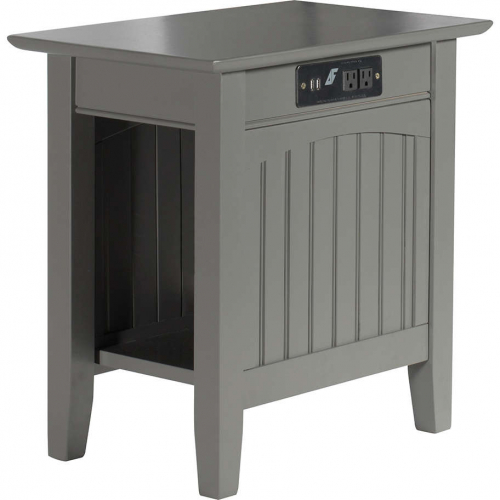 Nantucket Chair Side Table w/ Charger in Atlantic Grey