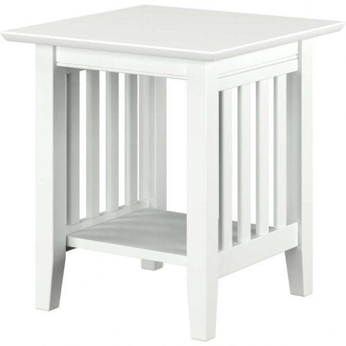 Mission End Table in White