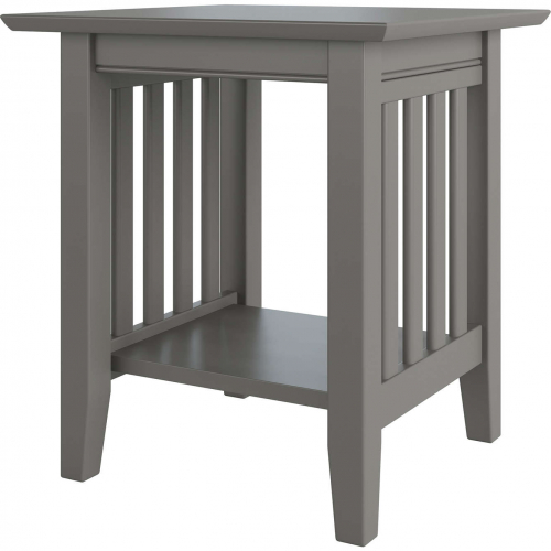 Mission End Table in Grey Wood