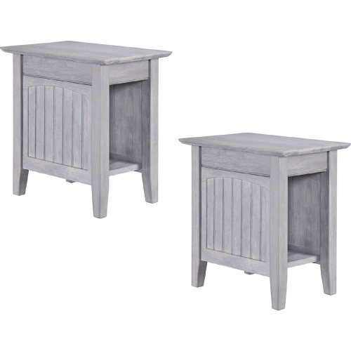 Nantucket Side Table in Driftwood Finish Solid Wood (Set of 2)