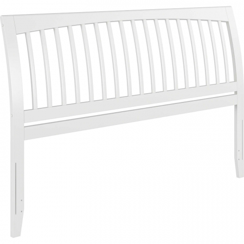 Orleans King Sleigh Slat Headboard with USB in White Finish Wood