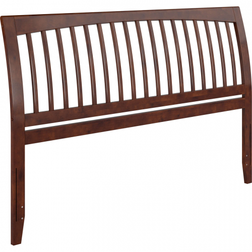 Orleans King Sleigh Slat Headboard w/ USB in Walnut Finish Wood