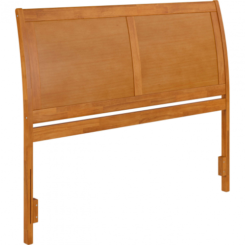 Portland Queen Sleigh Panel Headboard w/ USB in Light Toffee Finish Wood