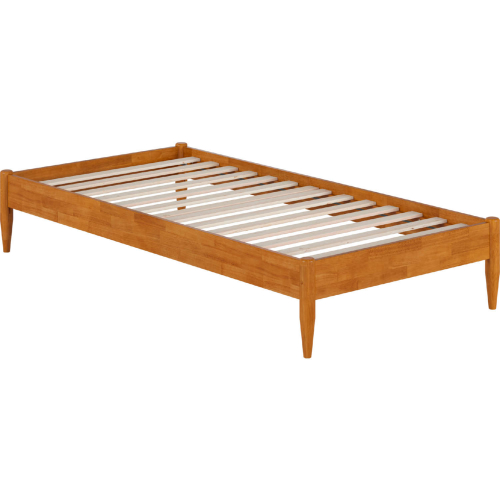 Pasadena 14" Twin XL Platform Bed Frame in Light Toffee Finish Wood