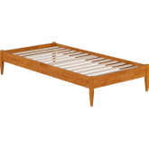 Pasadena 14" Twin XL Platform Bed Frame in Light Toffee Finish Wood