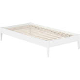 Pasadena 14" Twin Platform Bed Frame in White Finish Wood