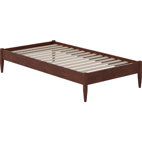 Pasadena 14" Twin Platform Bed Frame in Walnut Finish Wood