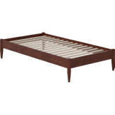 Pasadena 14" Twin Platform Bed Frame in Walnut Finish Wood