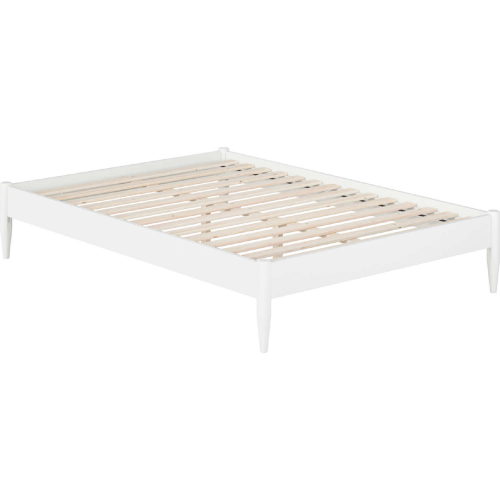 Pasadena 14" Full Platform Bed Frame in White Finish Wood