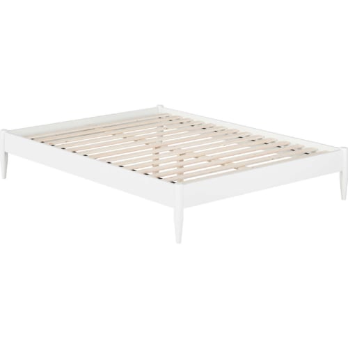 Pasadena 14" Queen Platform Bed Frame in White Finish Wood