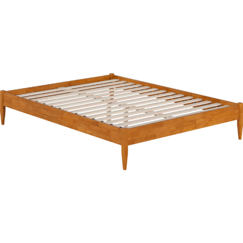 Pasadena 14" Queen Platform Bed Frame in Light Toffee Finish Wood