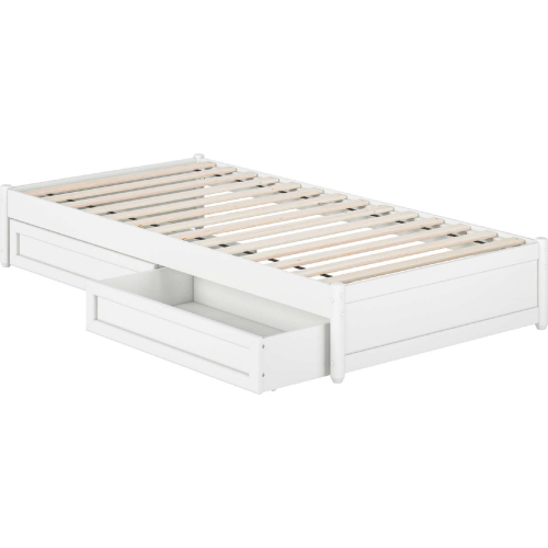 Barcelona Twin XL Panel Platform Bed w/ Drawers in White