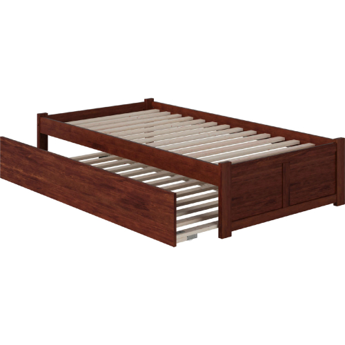 Concord Twin XL Bed w/ Footboard & Twin Extra Long Trundle in Walnut