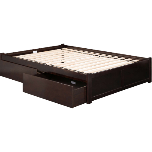 Urban Concord King Bed w/ Flat Panel Footboard & 2 Urban Bed Drawers in Espresso