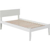 Orlando Twin XL Bed w/ Open Footboard in White