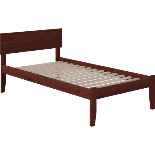 Orlando Twin Bed w/ Open Foot Rail in Antique Walnut