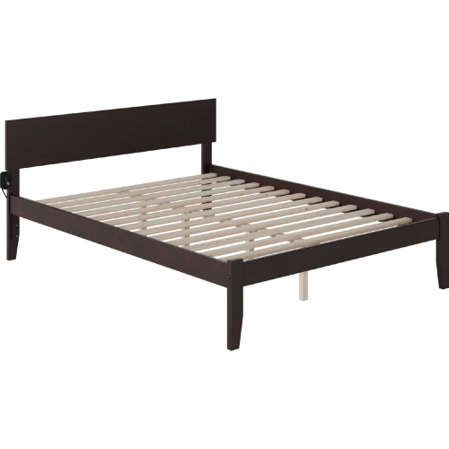 Orlando Queen Bed with Open Foot Rail in Espresso