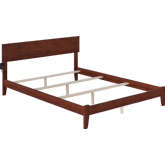 Orlando Queen Bed w/ Open Footboard & Turbo Charger in Walnut