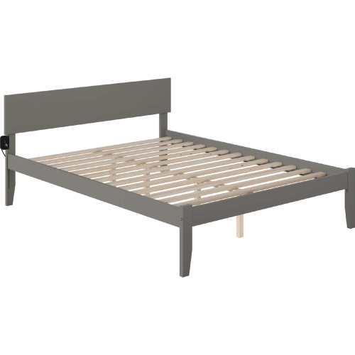 Orlando King Platform Bed with Open Footboard in Atlantic Grey