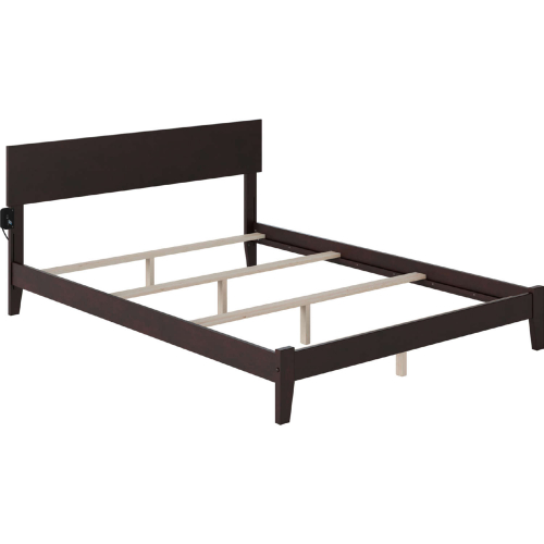 Orlando KIng Bed w/ Open Footboard & Turbo Charger in Espresso