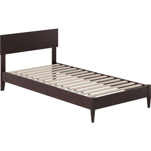 Aria Twin XL Low Profile Platform Bed w/ USB in Espresso Finish Wood