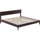 Aria King Low Profile Platform Bed w/ USB in Espresso Finish Wood