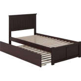 Nantucket Twin Extra Long Bed w/ Footboard & Twin Extra Long Trundle in Espresso