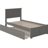 Nantucket Twin Extra Long Bed with Footboard & Twin Extra Long Trundle in Grey