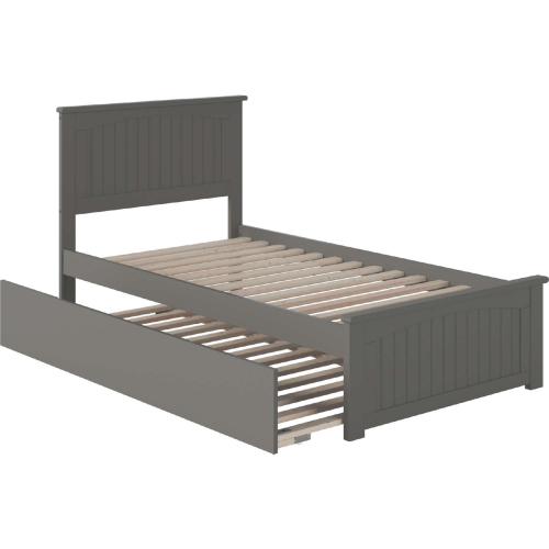 Nantucket Twin Extra Long Bed with Footboard & Twin Extra Long Trundle in Grey