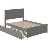 Nantucket Full Platform Bed w/ Matching Footboard & Twin Trundle in Atlantic Grey