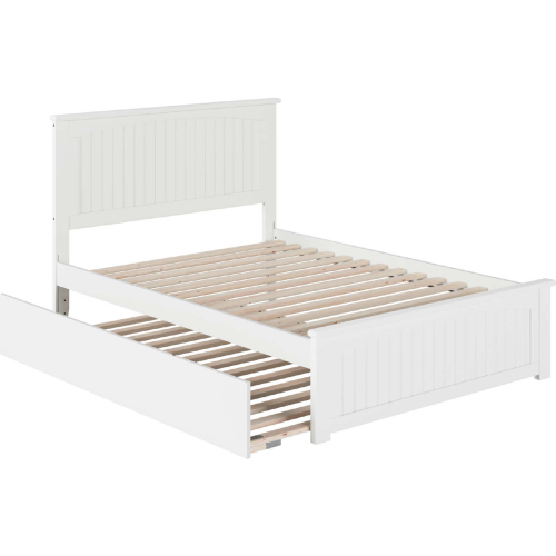 Nantucket Full Platform Bed w/ Matching Foot Board & Full Urban Trundle in White