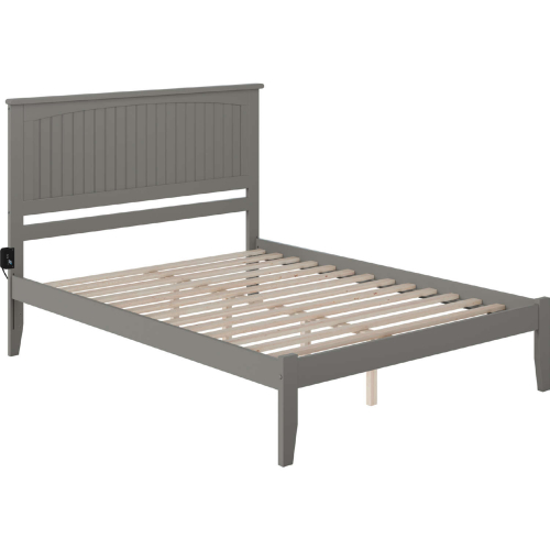 Nantucket Queen Platform Bed w/ Open Footboard in Atlantic Grey