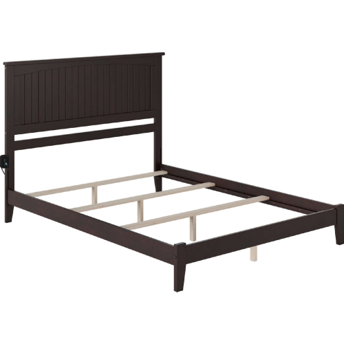 Nantucket Queen Bed w/ Open Footboard & Turbo Charger in Espresso