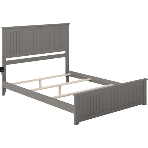 Nantucket Queen Bed w/ Matching Footboard in Atlantic Grey