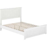 Naples Full Low Profile Platform Bed & Matching Footboard in White Finish Wood