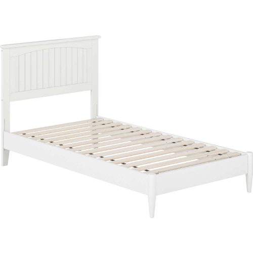 Naples Twin Low Profile Platform Bed in White Finish Wood