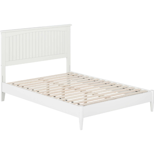 Naples Full Low Profile Platform Bed in White Finish Wood