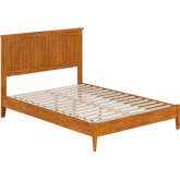 Naples Full Low Profile Platform Bed in Light Toffee Finish Wood