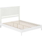 Naples Queen Low Profile Platform Bed in White Finish Wood