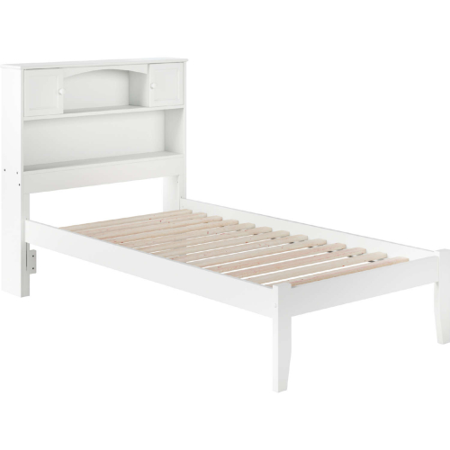 Newport Twin XL Bed w/ Open Footboard in White