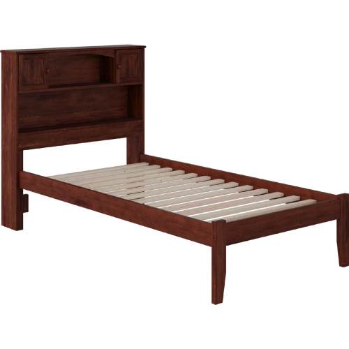 Newport Twin XL Bed w/ Open Footboard in Walnut