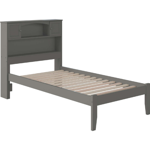 Newport Twin XL Platform Bed w/ Open Footboard in Atlantic Grey