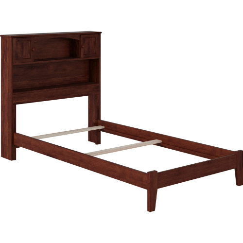 Newport Twin XL Bed w/ Open Footboard & Turbo Charger in Walnut