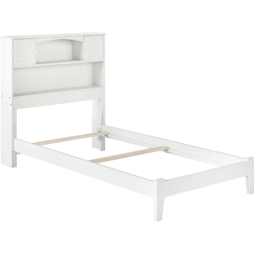 Newport Twin Bed w/ Open Footboard & Turbo Charger in White