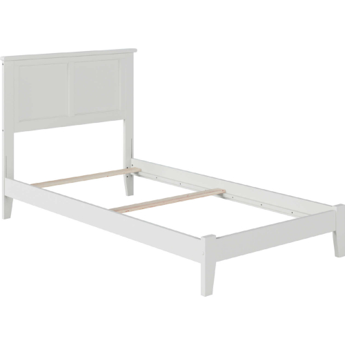 Madison Twin Bed w/ Open Footboard & Turbo Charger in White