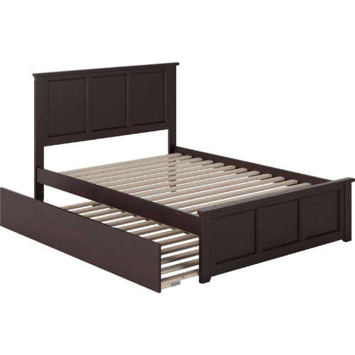 Madison Full Bed w/ Matching Footboard & Urban Trundle Bed in Espresso