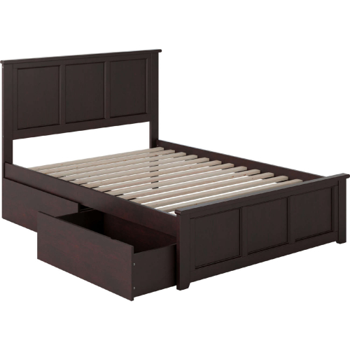 Madison Full Bed w/ Matching Footboard & 2 Urban Bed Drawers in Espresso